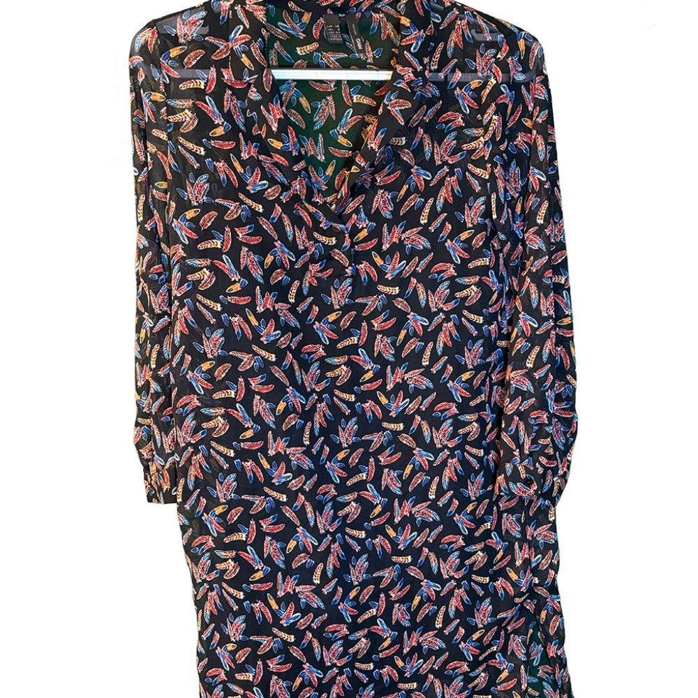 Mango Printed Shirt Dress XS